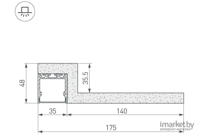  Arlight Гипсокартонный Модуль ARL-LINE-EDGE-35-2000 (ГКЛ 12.5мм) [022936]