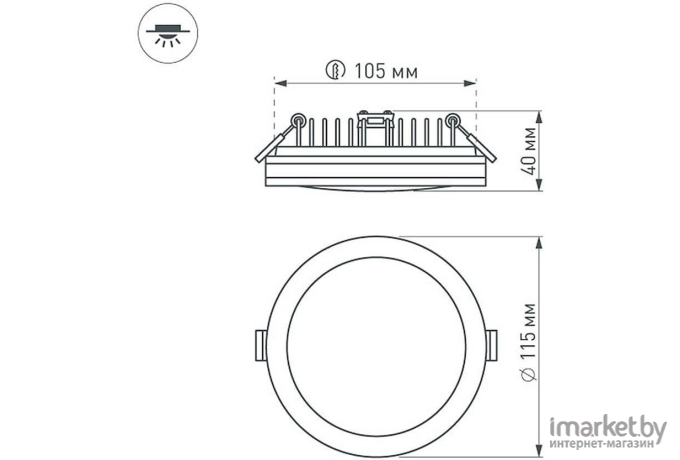 Влагозащищенный светильник Arlight Светодиодная панель LTD-115SOL-15W Day White [020709]