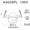 Встраиваемый светильник ARTE Lamp A4009PL-1WH