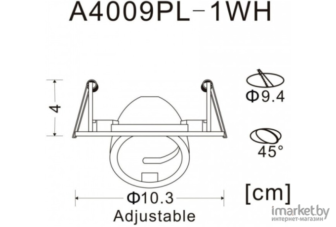 Встраиваемый светильник ARTE Lamp A4009PL-1WH