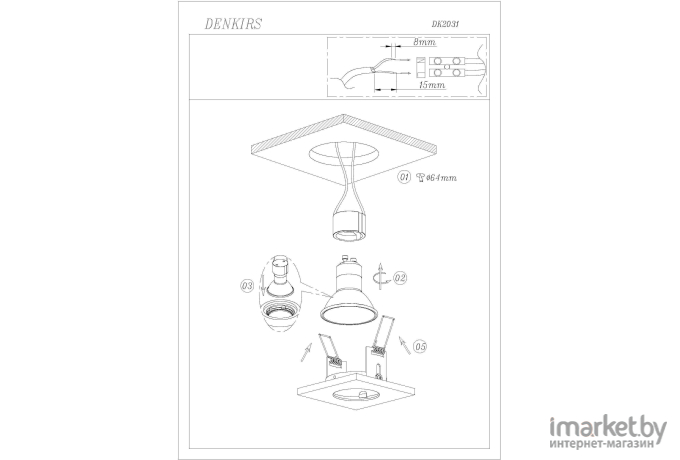 Встраиваемый светильник Denkirs Светильник DK2031-YE