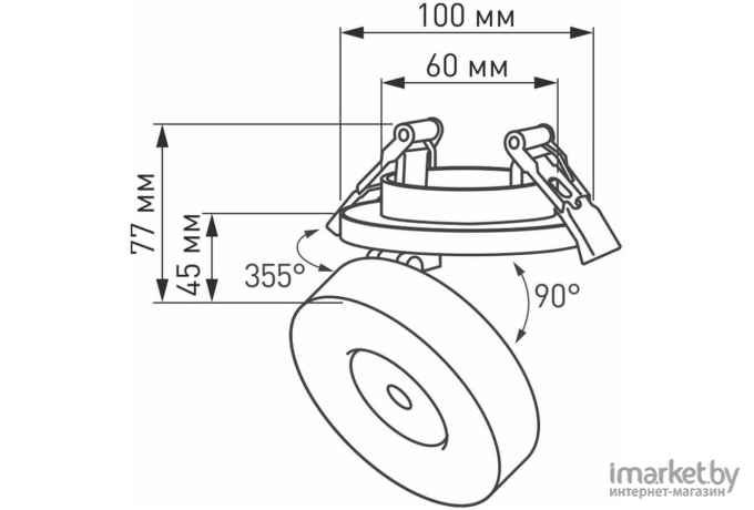 Встраиваемый светильник Arlight Светильник LGD-MONA-BUILT-R100-12W White5000 (WH, 24 deg) [025464]