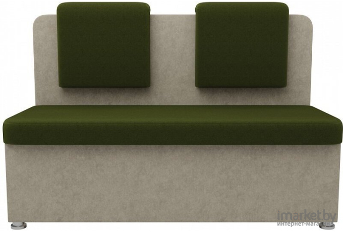 Кухонный диван Лига Диванов Маккон 2-х местный микровельвет зеленый/бежевый (101343)