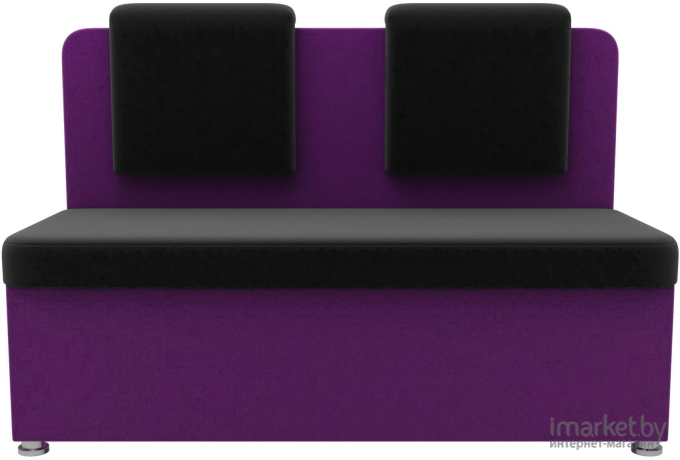 Кухонный диван Лига Диванов Маккон 2-х местный микровельвет черный/фиолетовый (101346)