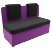 Кухонный диван Лига Диванов Маккон 2-х местный микровельвет черный/фиолетовый (101346)