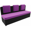 Кухонный диван Лига Диванов Маккон 3-х местный микровельвет черный/фиолетовый (101376)
