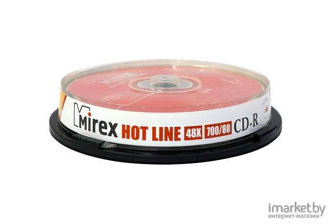 Оптический диск Mirex CD-R 700 Mb 48х HotLine Cake Box 10 [201595]