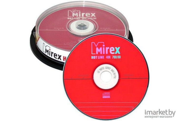 Оптический диск Mirex CD-R 700 Mb 48х HotLine Cake Box 10 [201595]