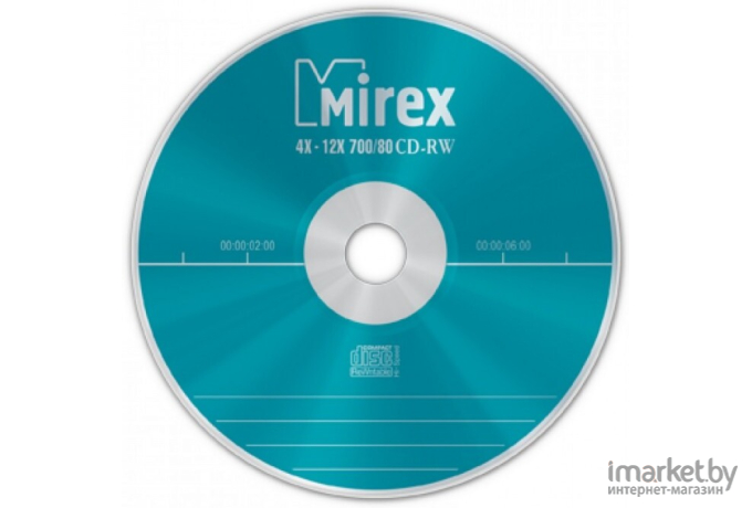 Оптический диск Mirex CD-RW 700 Mb 12х Cake Box 50 [204169]