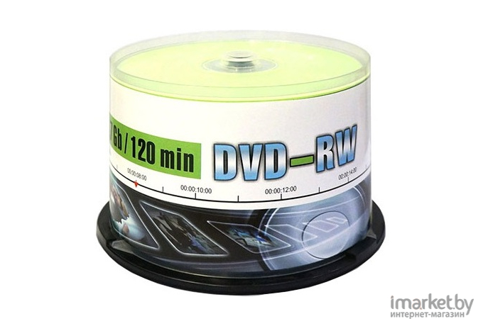 Оптический диск Mirex DVD-RW 4.7 Gb 4x Cake Box 50 [207221]