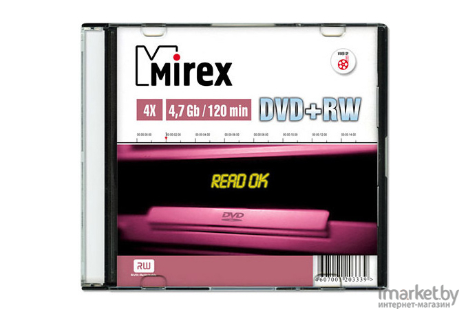 Оптический диск Mirex DVD-RW 4.7 Gb 4x Slim Case 1 [202547]