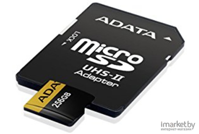 Карта памяти A-Data microSD 256GB Premier ONE microSDXC Class 10 UHS-II U3 V90 + SD адаптер [AUSDX256GUII3CL10-CA1]