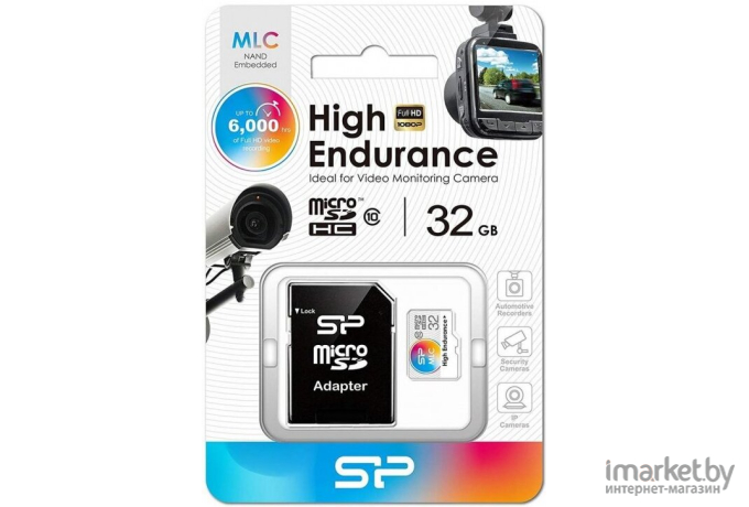 Карта памяти Silicon-Power microSD 32GB High Endurance microSDHC Class 10 UHS-I U3 SD адаптер [SP032GBSTHIU3V10SP]