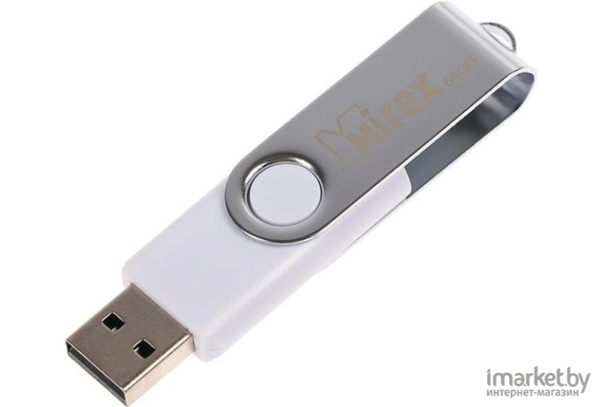 Usb flash Mirex 64GB Swivel 2.0 бнлый [13600-FMUSWT64]