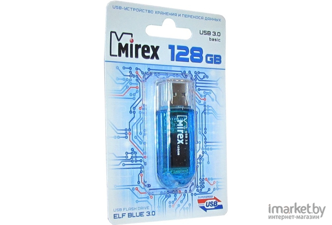 Usb flash Mirex 128GB Elf 3.0 синий [13600-FM3BE128]