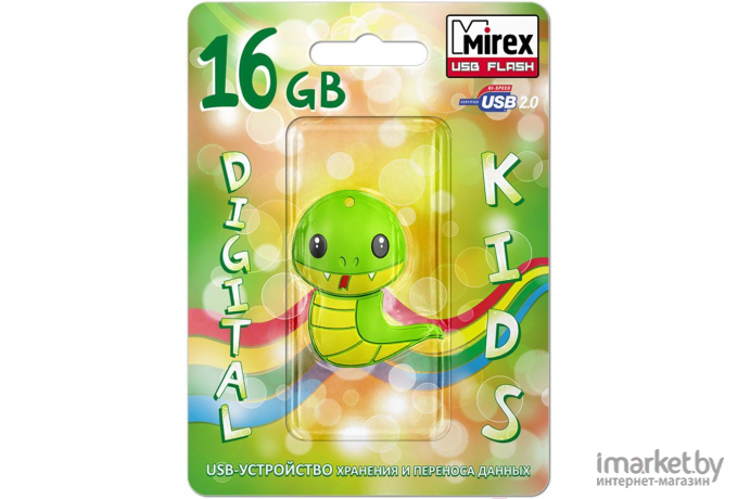 Usb flash Mirex 16GB Snake 2.0 зеленый [13600-KIDSNG16]