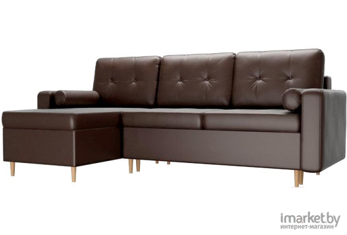 Угловой диван Mebelico Белфаст 492 левый 59062 экокожа коричневый