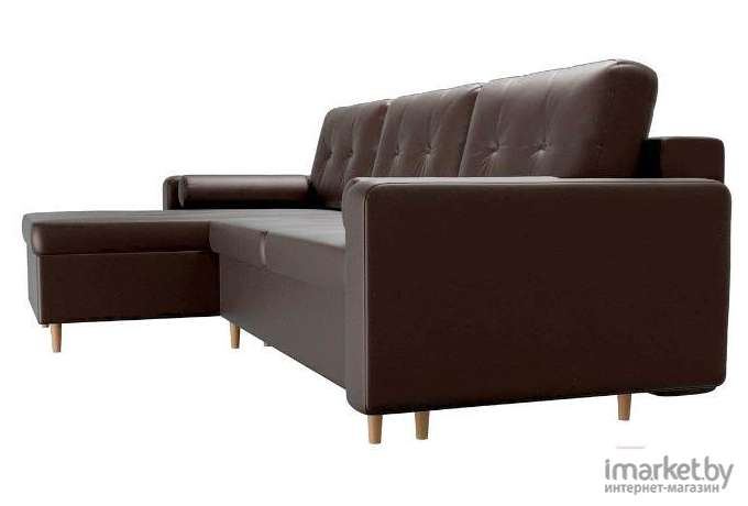 Угловой диван Mebelico Белфаст 492 левый 59062 экокожа коричневый