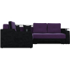 Угловой диван Mebelico Комфорт 90 левый 57407 микровельвет фиолетовый/черный