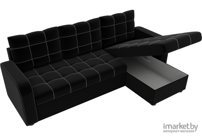 Угловой диван Mebelico Ливерпуль 478 правый 59618 вельвет черный