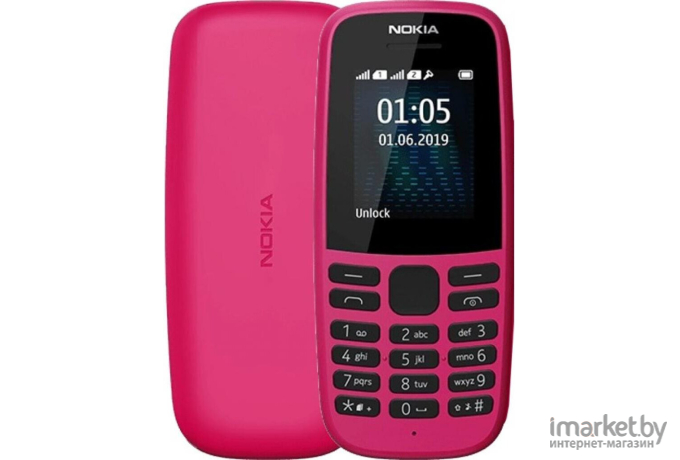 Мобильный телефон Nokia 105 TA-1174 DS Pink [16KIGP01A01]