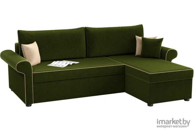 Угловой диван Mebelico Милфорд 91 правый 59551 микровельвет зеленый