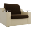 Кресло Mebelico Сенатор кресло-кровать 100694 80, микровельвет коричневый/экокожа бежевый