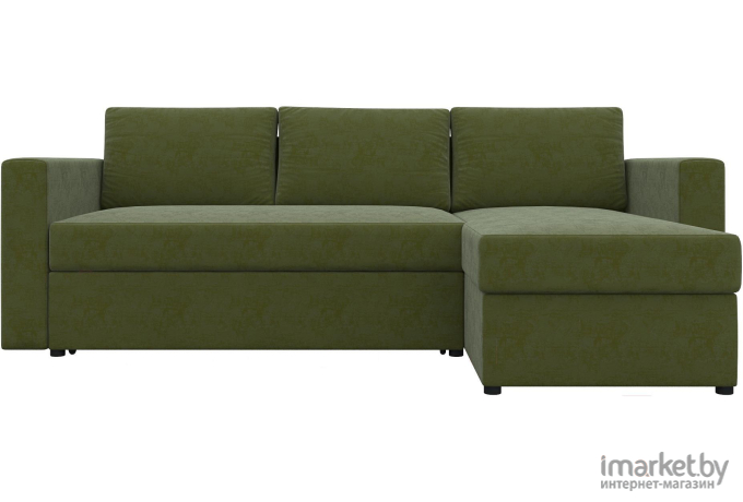 Угловой диван Mebelico Турин 135 правый 58202 вельвет зеленый