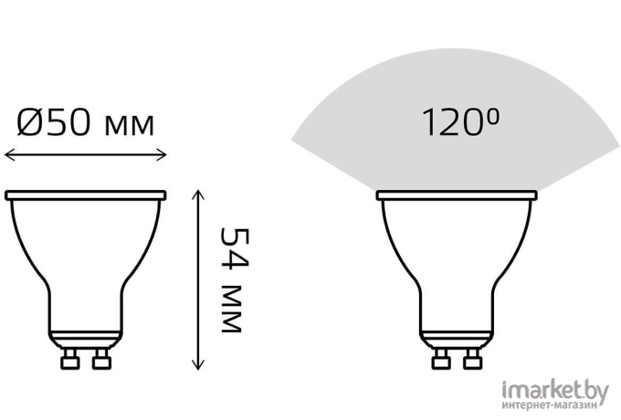 Светодиодная лампа Gauss LED MR16 GU10 5W 500lm 3000K 1/10/100 [101506105]