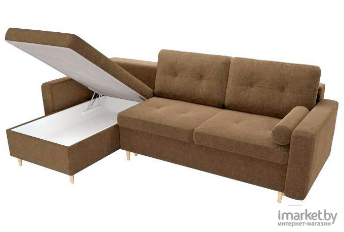 Угловой диван Mebelico Белфаст 492 левый 59070 вельвет коричневый