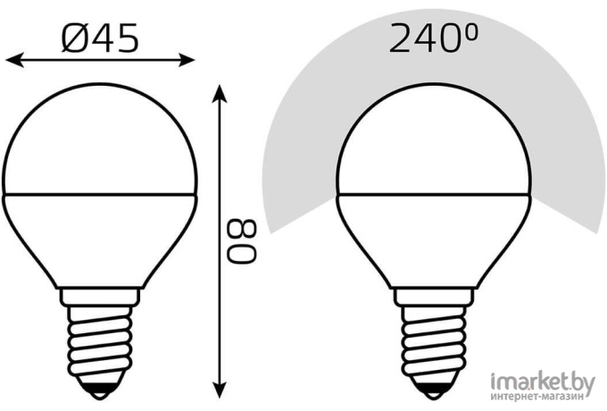 Светодиодная лампа Gauss LED Шар-dim E14 7W 590lm 4100К диммируемая 1/10/100 [105101207-D]