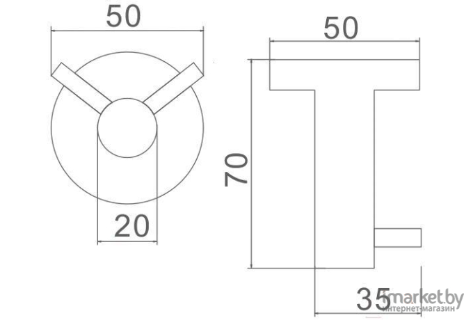 Крючок для ванны Ledeme L71705-2