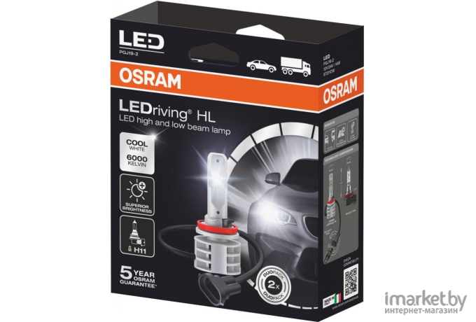 Автомобильная лампа Osram H11 LED  Комплект [67211CW]