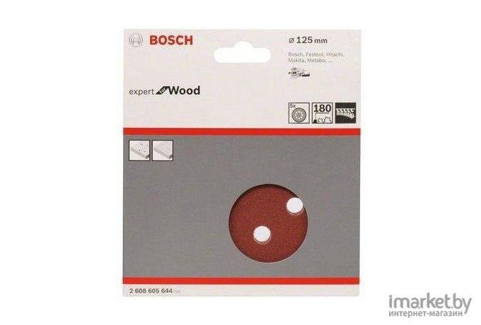 Шлифлист Bosch Expert for Wood+Paint 125мм К180 [2.608.605.644]