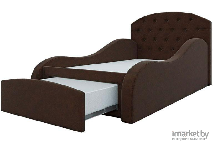 Кровать Mebelico Майя 10 кровать-тахта 58223 микровельвет коричневый