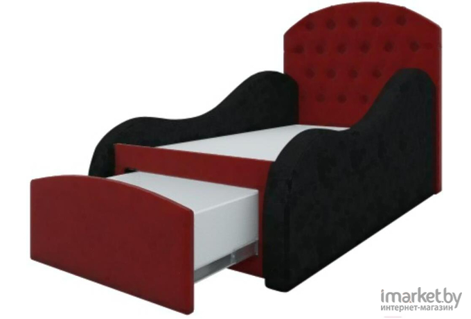 Кровать Mebelico Майя 10 кровать-тахта микровельвет красный/черный