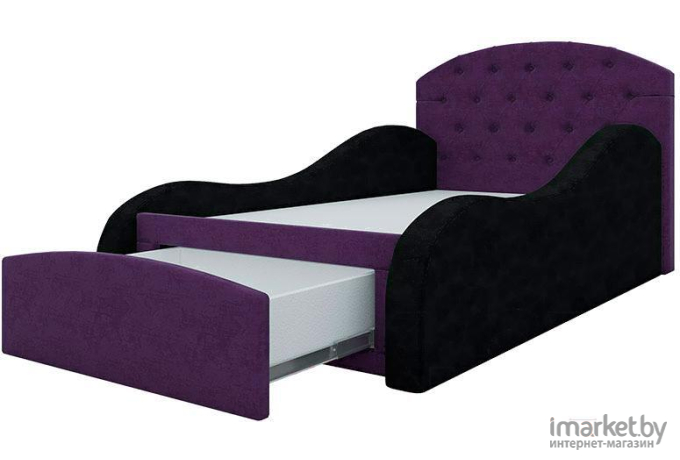 Кровать Mebelico Майя 10 кровать-тахта 58220 микровельвет фиолетовый/черный