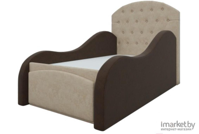 Кровать Mebelico Майя 10 кровать-тахта микровельвет бежевый/коричневый