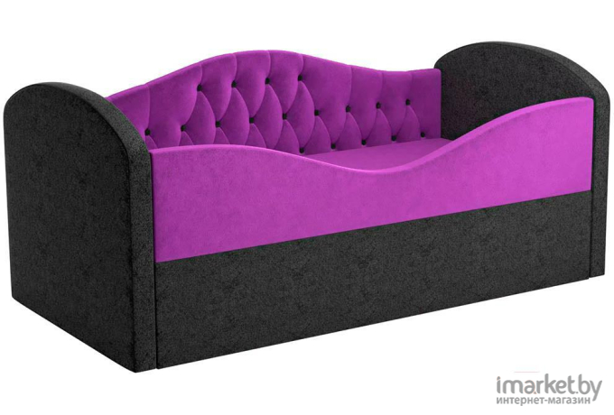Кровать Mebelico Сказка Люкс 9 59539 вельвет фиолетовый/черный