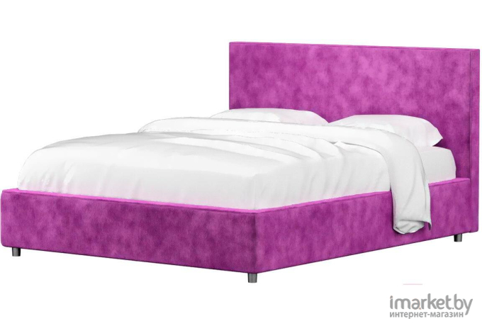 Кровать Лига Диванов Кариба 160 микровельвет фиолетовый (28478)