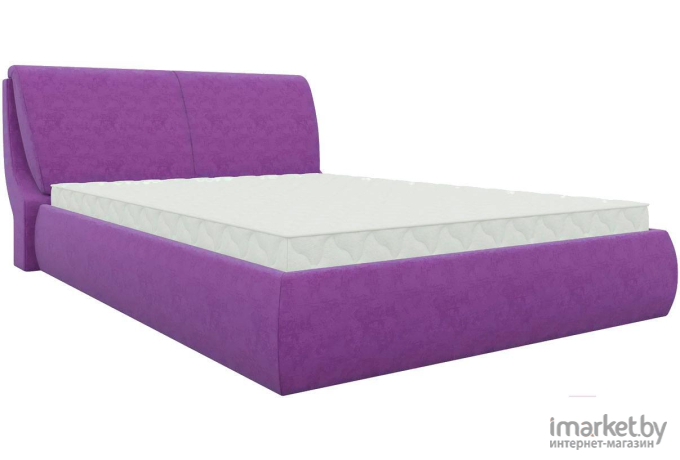 Кровать Mebelico Принцесса 25 двуспальная 58801 микровельвет фиолетовый