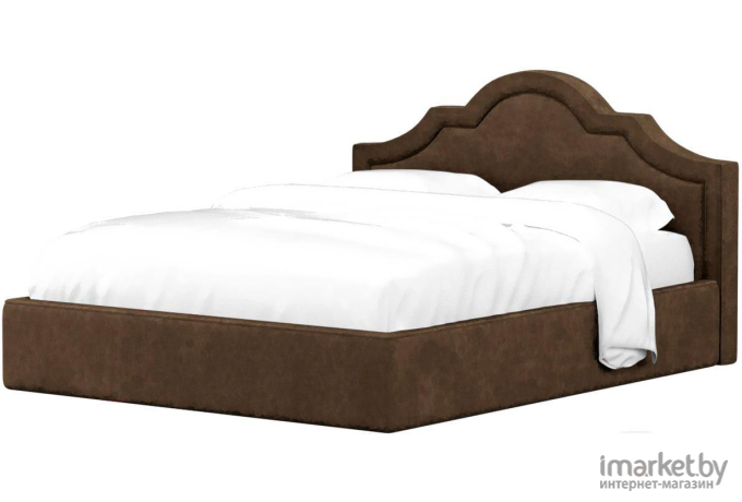 Кровать Лига Диванов Афина 160 микровельвет коричневый (28514)