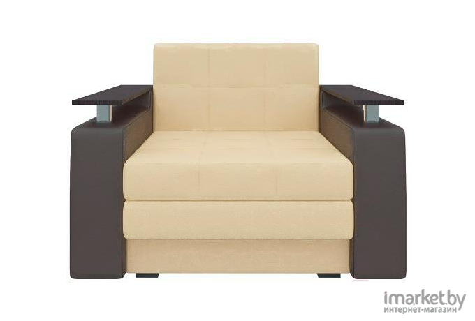 Кресло-кровать Mebelico Комфорт 12 58748 экокожа бежевый/коричневый