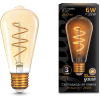 Светодиодная лампа Gauss LED Filament ST64 Flexible E27 6W Golden 360lm 2400К 1/10/40 [157802006]