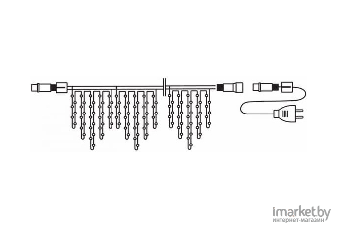 Новогодняя гирлянда Neon-night Айсикл 2.4x0.6 м 88 LED с эффектом мерцания белый провод белый [255-036]