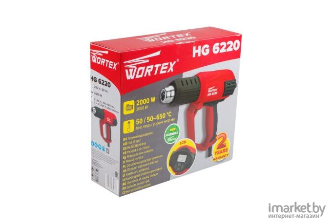 Промышленный фен Wortex HG 6220 + набор бит 33 пр [HG6220DV0011A3]