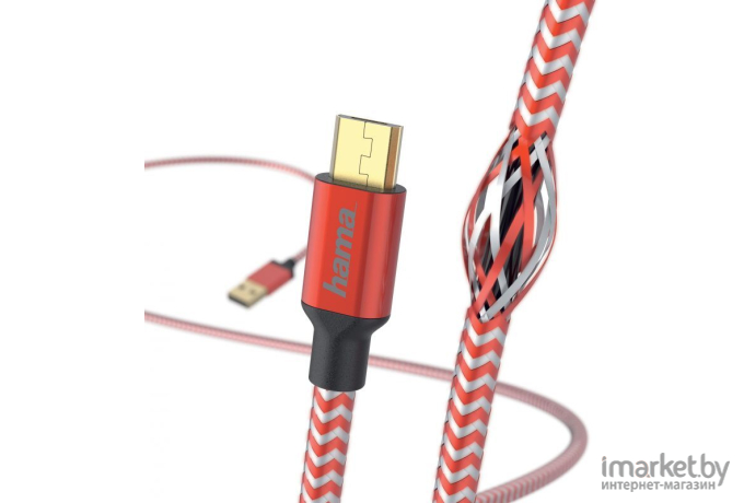  Hama micro USB B (m) USB A(m) 1.5 м красный [00178288]