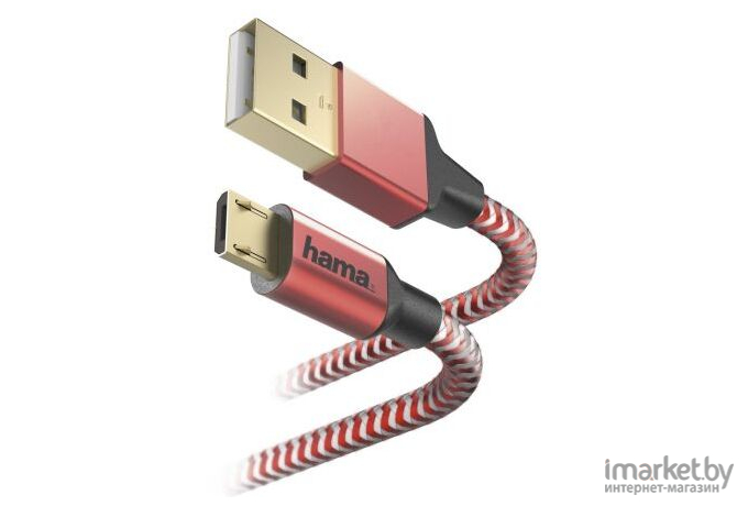  Hama micro USB B (m) USB A(m) 1.5 м красный [00178288]