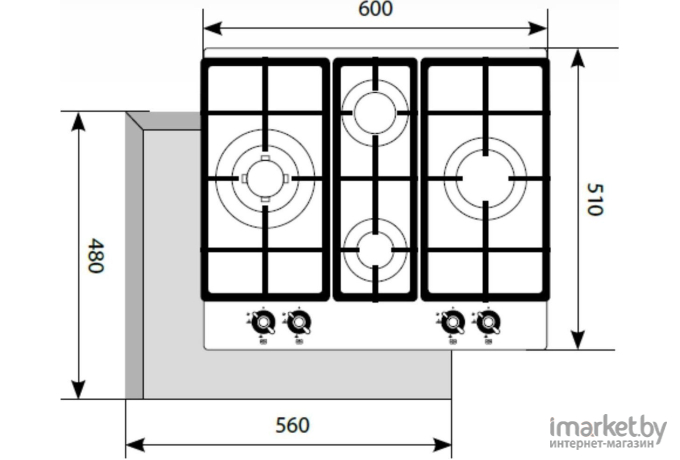 Варочная панель LEX GVE 6043C IV Light [CHAO000344]