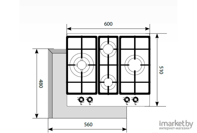 Варочная панель LEX GVE 6043C IV Light [CHAO000344]